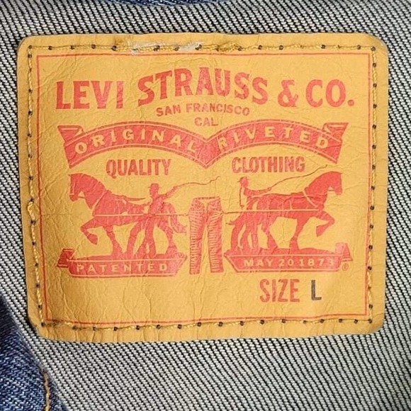 Levis Womens Denim Trucker Boxy Jean Jacket Size Large Blue Cotton Boxy - Picture 5 of 9